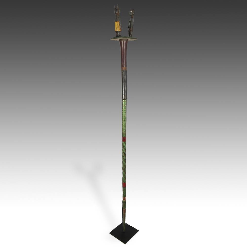 Ashanti Linguist's Staff Depicting a Couple, Based - Image 2