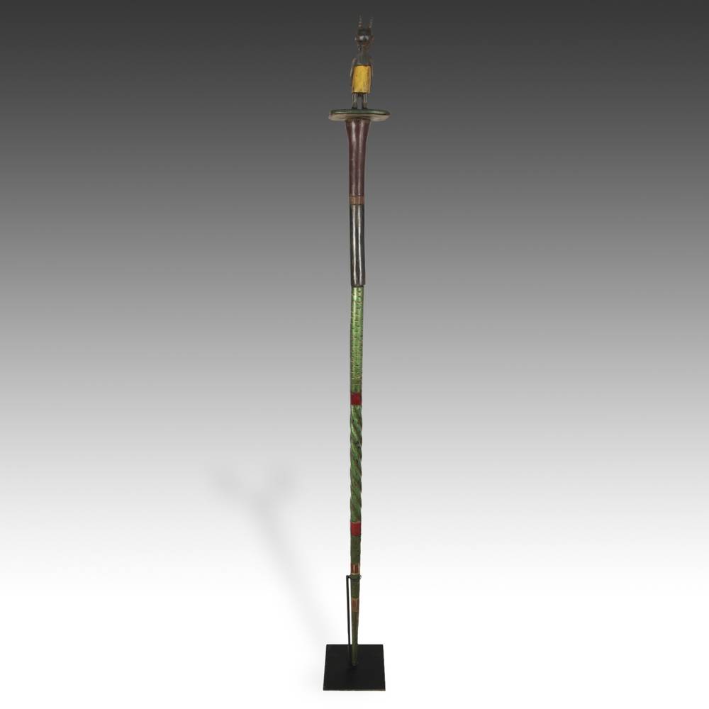 Ashanti Linguist's Staff Depicting a Couple, Based - Image 3