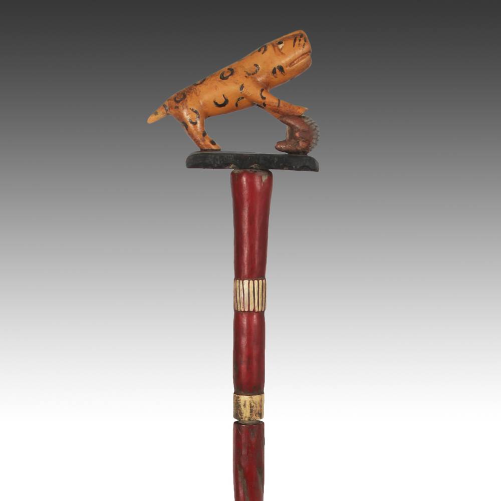 Ashanti Linguist's Staff Depicting a Leopard Over a Porcupine, Based - Image 4