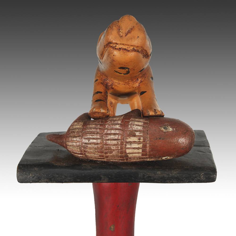 Ashanti Linguist's Staff Depicting a Leopard Over a Porcupine, Based - Image 6