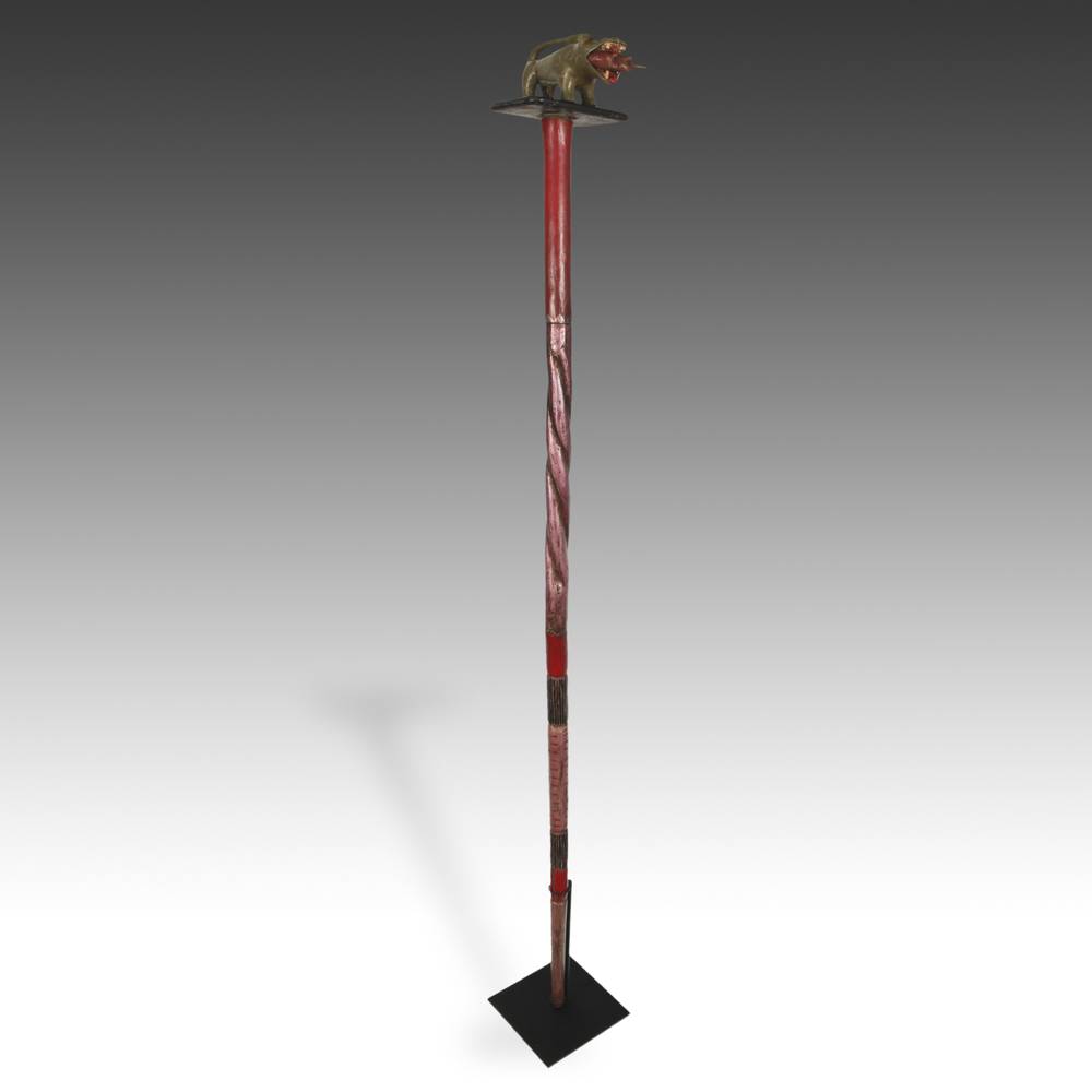 Ashanti Linguist's Staff Depicting a Leopard with an Animal in Mouth, Based - Image 2