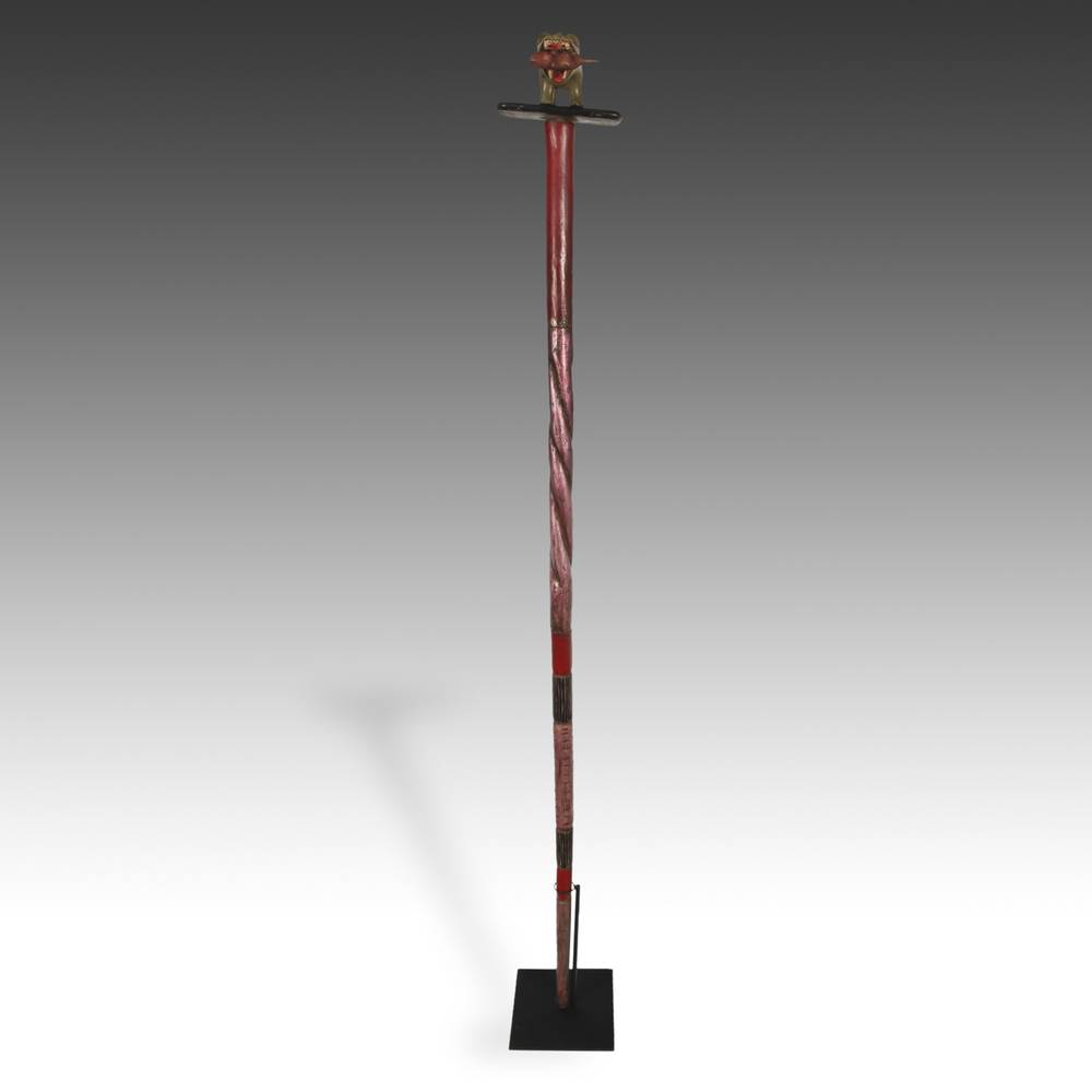 Ashanti Linguist's Staff Depicting a Leopard with an Animal in Mouth, Based - Image 3