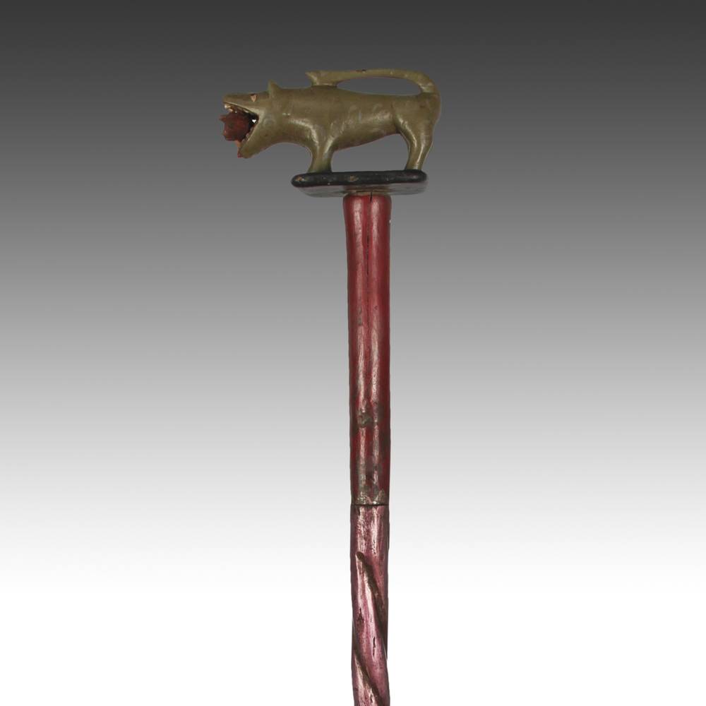 Ashanti Linguist's Staff Depicting a Leopard with an Animal in Mouth, Based - Image 4