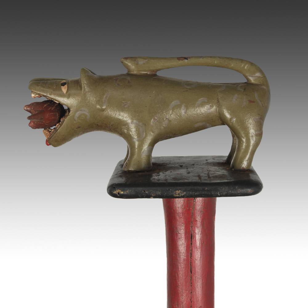 Ashanti Linguist's Staff Depicting a Leopard with an Animal in Mouth, Based - Image 5