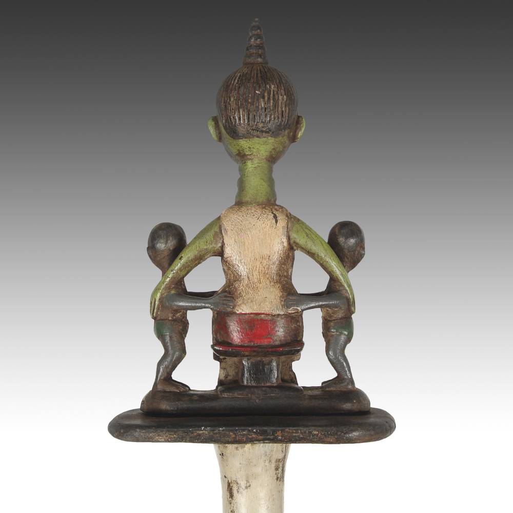 Ashanti Linguist's Staff Depicting a Seated Mother with Two Children, Based - Image 8