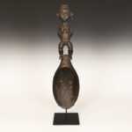 Baule Wood Figural Spoon, Based, Baule Peoples, Ivory Coast
