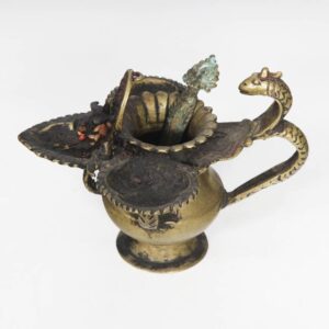 Nepalese Sukunda or Oil Lamp, with Ganesh and Naga