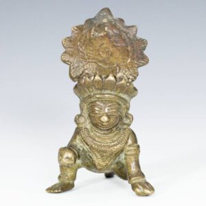 Indian Miniature Figure of Baby Krishna W/Crown