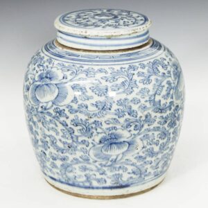 Chinese Lidded Ginger Jar with Floral Motif