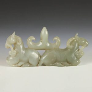 Chinese Brush Rest with Ram and Ruyi Motifs