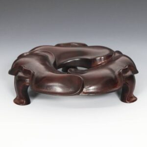 Chinese Miniature Base with Lotus Motif, Round M