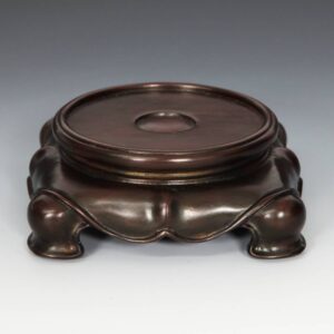 Chinese Miniature Base with Lotus Motif, Square S