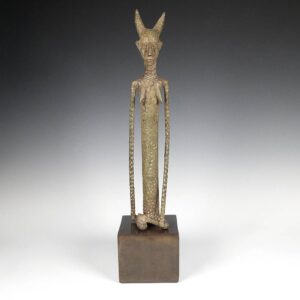Dogon Female Horned Figure with Crossed Legs, Based