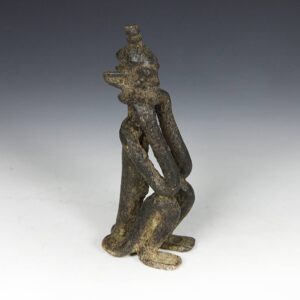 Dogon Seated Male Figure with Hands on Beard