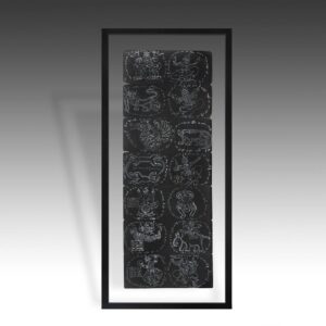7 Two-sided Burmese Fortune Teller Book Panels, Framed