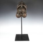 Bamileke Bronze Figural Pipe, Based, Bamileke Peoples, Cameroon