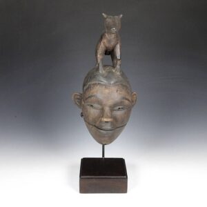 Ogoni Elu Face Mask with Hyena on Top, Based