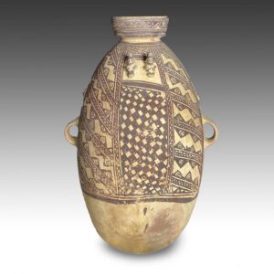 Peruvian Decorated Amphora with Two Figures