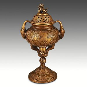 Chinese Pedestal Censer with Qilin Decoration