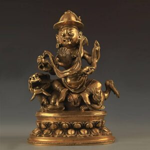 Chinese Statue Depicting Jhambala God of Wealth in Yab Yum Position