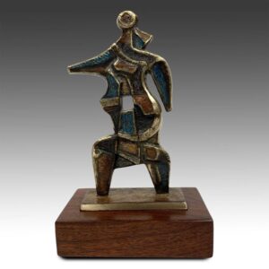 Bronze Abstract Sculpture: "Hopscotch Woman"