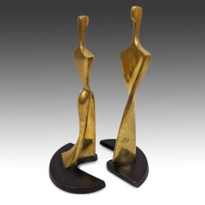 Two Piece Abstract Embracing Couple Sculpture