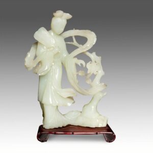 Chinese Jade Figure of Quan Yin on Stand