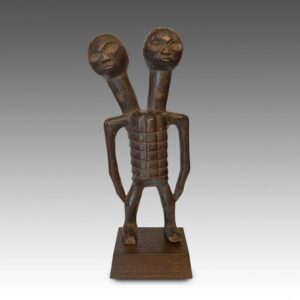 Nigerian Two Headed Standing Figure, Based