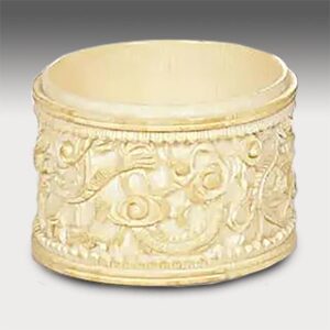 Japanese Carved Pot with Dragon in Clouds Decoration