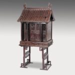 Japanese Miniature Boxed Zhushi Shrine with Standing Buddha, Japan