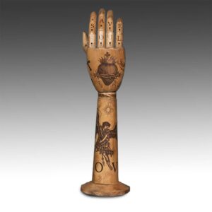 French Tattooed Hand Mannequin: Angel & Heart