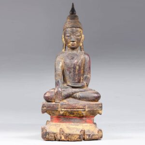 Burmese Wood Niche Buddha