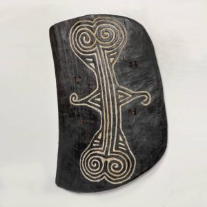 Papua New Guinean Lumi Shield with Incised Classical Cruciform Motif (In Public Domain)