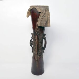 Papua New Guinean Huon Gulf Drum: The Word "Kako" Inscribed