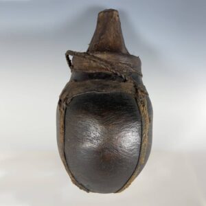 Ethiopian Round Milk Jug with String Tied Leather Top