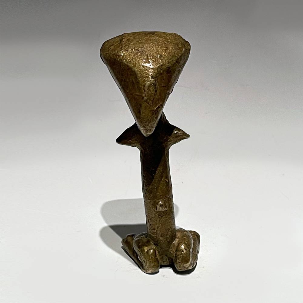 Kulango Kneeling Abstract Figure with Triangular Head