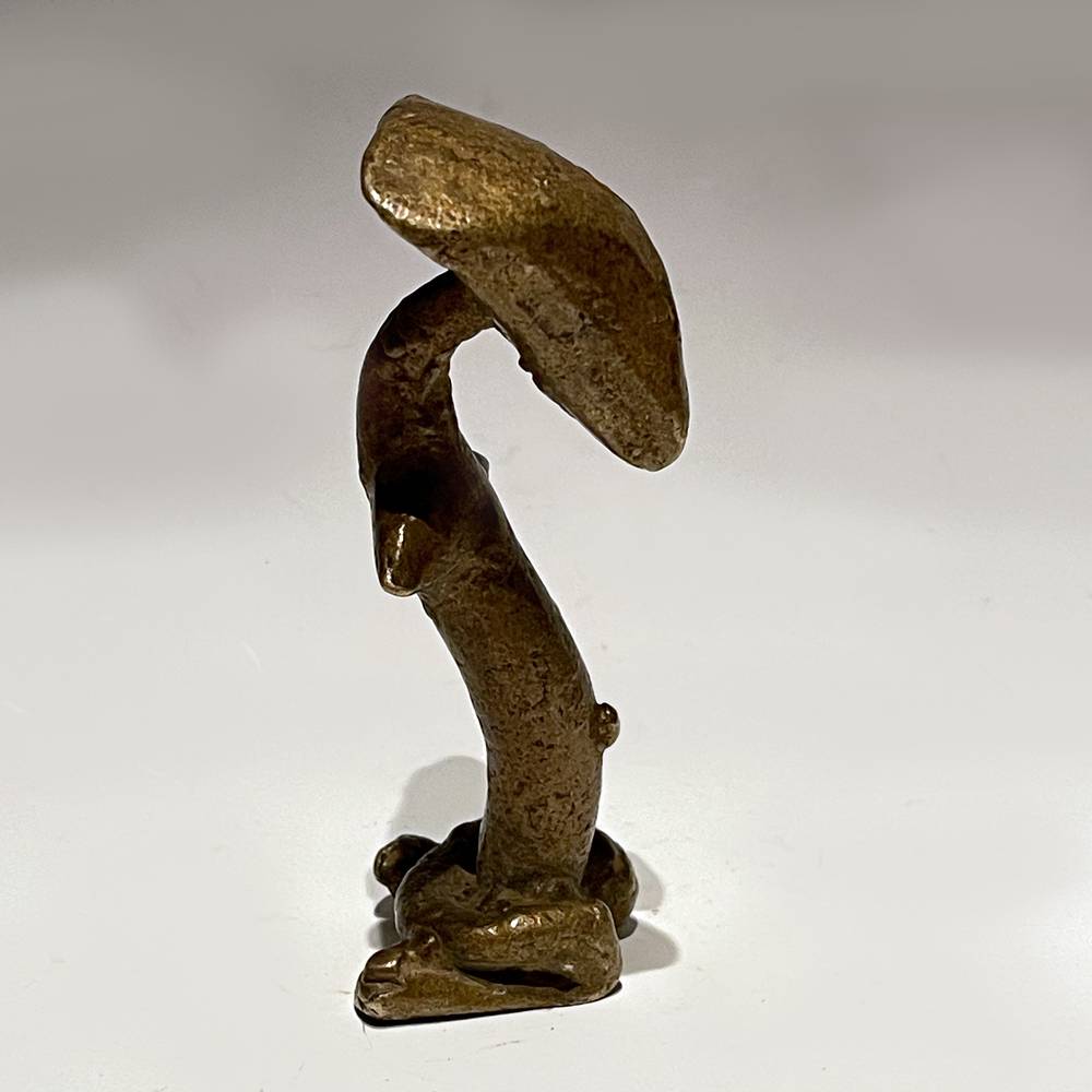 Kulango Kneeling Abstract Figure with Triangular Head - Image 2