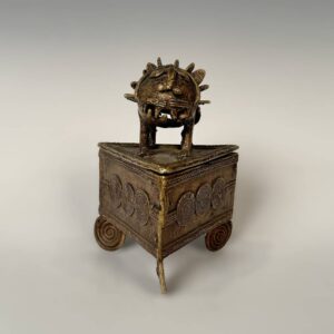 Ashanti Triangular Gold Box with Lion Finial