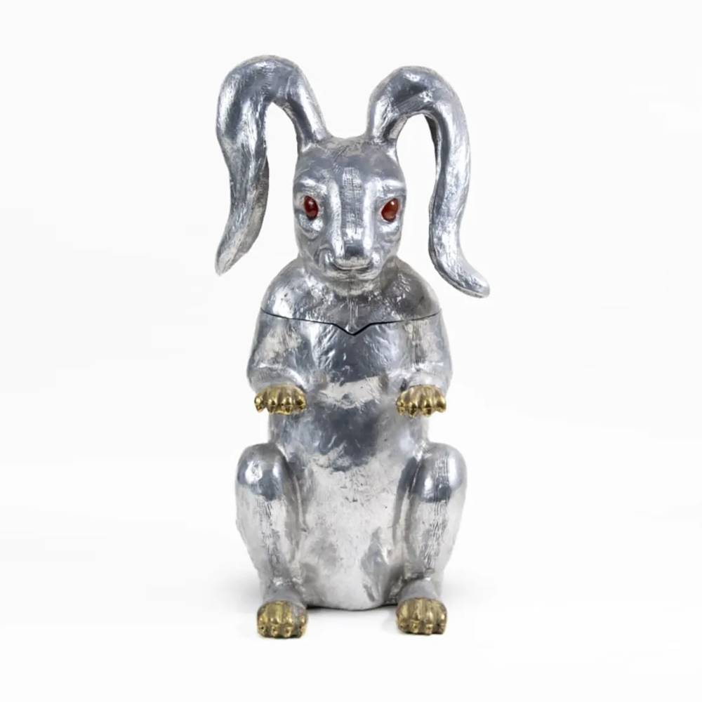 Ice Bucket in the Form of a Rabbit with Glass Eyes