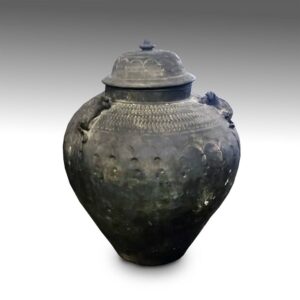 Chinese Style Lidded Vessel with Animal Figure Attached
