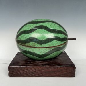 Chinese Lidded Box in Shape of Matermelon