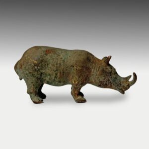 Bambara Bronze Figure of a Rhinoceros