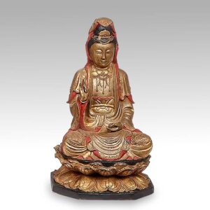 Japanese Seated Buddha on Double Lotus Base with Dual Mudras