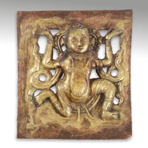 Tibetan Monastery Plaque Depicting Deity