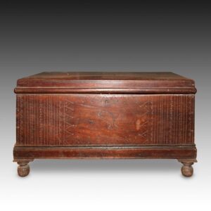 Ashanti Footed Chest with Geometric & Animal Motifs