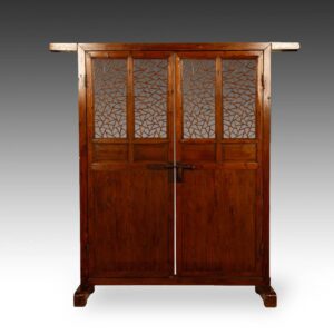 Chinese Framed Two Door Screen Set with Cracked Ice Motif