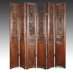Chinese Six Panel Screen Set with Sliding Sleeping Panels