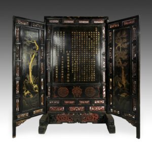 Chinese Wood Commemorative Screen