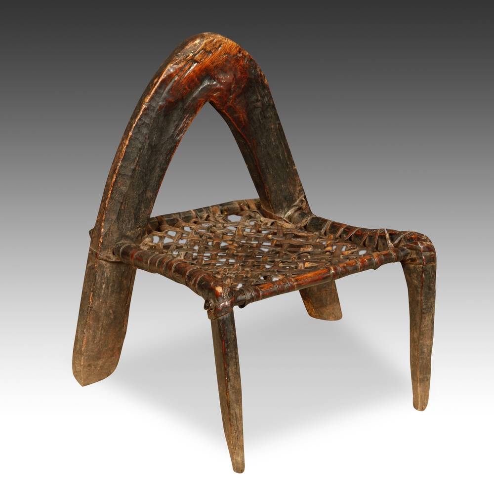 Ethiopian Child's Chair with Plaited Leather Seat - Image 2