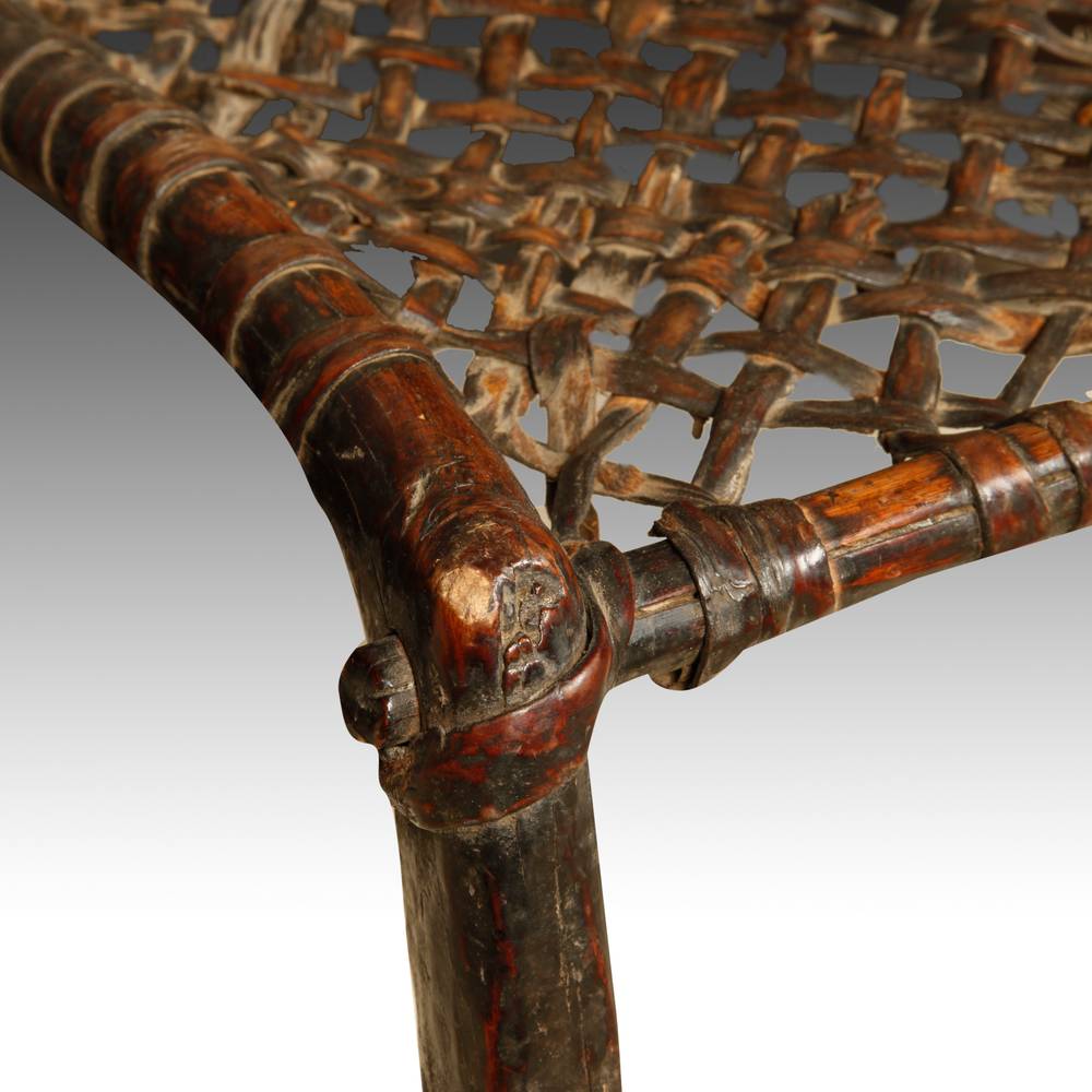Ethiopian Child's Chair with Plaited Leather Seat - Image 7